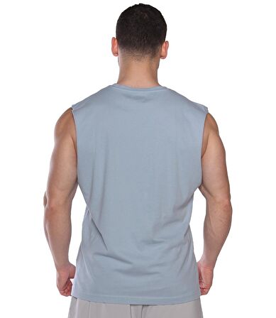 MuscleCloth Training Club Drop Arm Kolsuz T-Shirt Açık Mavi