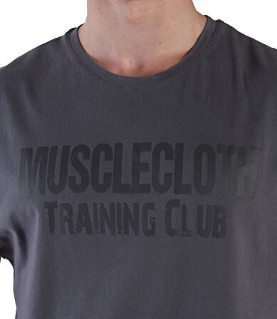 MuscleCloth Training Club Drop Arm Kolsuz T-Shirt Füme