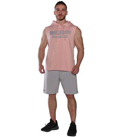 MuscleCloth Training Club Kapüşonlu Kolsuz Sweatshirt Somon