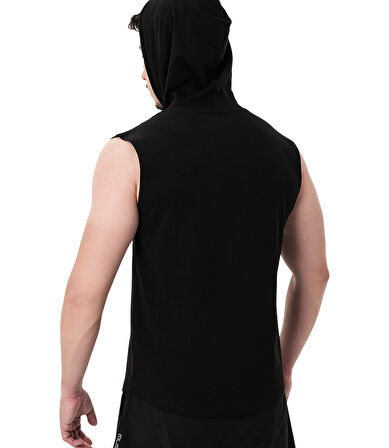 MuscleCloth Icon Kapüşonlu Kolsuz T-Shirt Siyah