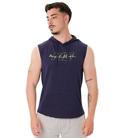 MuscleCloth Icon Kapüşonlu Kolsuz T-Shirt Lacivert