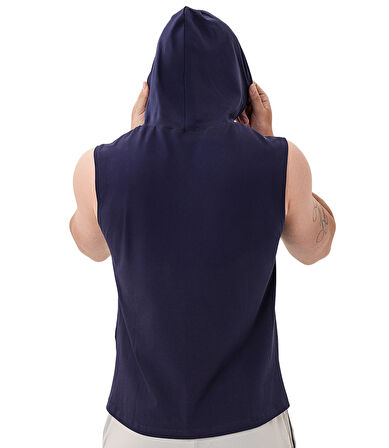 MuscleCloth Icon Kapüşonlu Kolsuz T-Shirt Lacivert