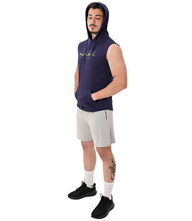 MuscleCloth Icon Kapüşonlu Kolsuz T-Shirt Lacivert