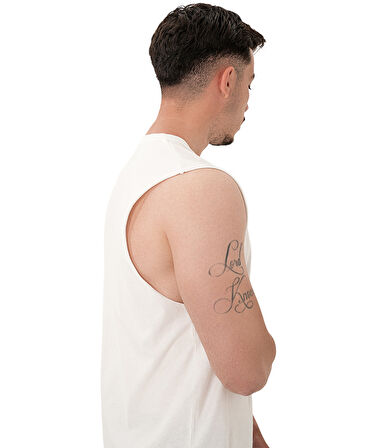 MuscleCloth Tactical Kolsuz T-Shirt Kırık Beyaz