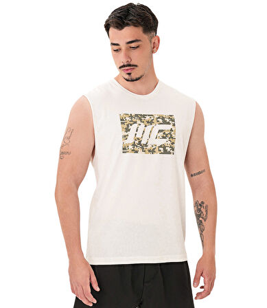 MuscleCloth Tactical Kolsuz T-Shirt Kırık Beyaz