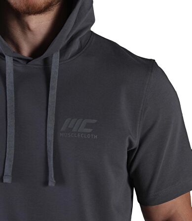 MuscleCloth MC-X Kapüşonlu Kısa Kollu Sweatshirt Füme