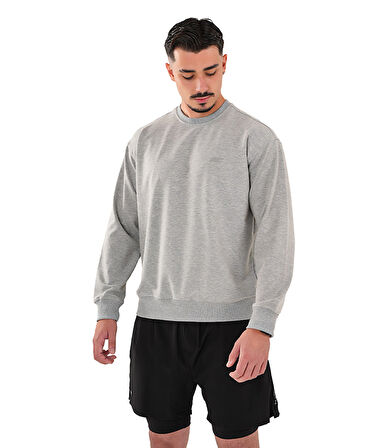 MuscleCloth Basic Sweatshirt Gri Melanj