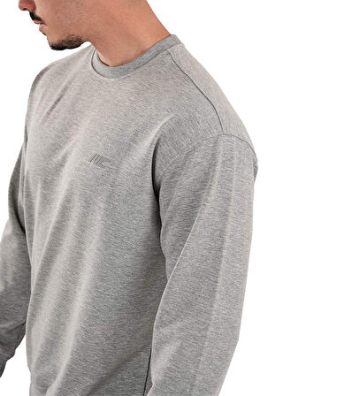 MuscleCloth Basic Sweatshirt Gri Melanj