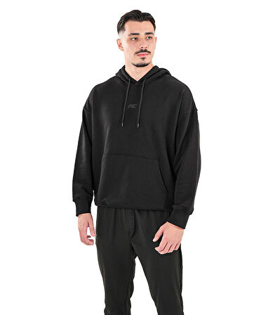 MuscleCloth Elite Oversize Kapüşonlu Sweatshirt Siyah