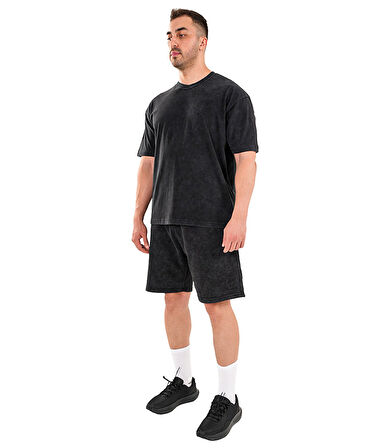 Kingsize Darksteel Antik Yıkamalı Şort Siyah