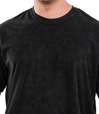 Kingsize Darksteel Antik Yıkamalı Oversize T-Shirt Siyah