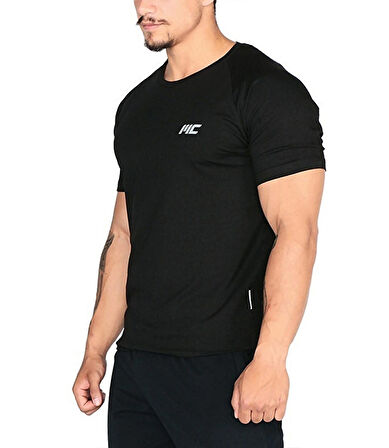 MuscleCloth Elite Reglan T-Shirt Siyah