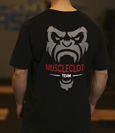 MuscleCloth Team Oversize T-Shirt Siyah