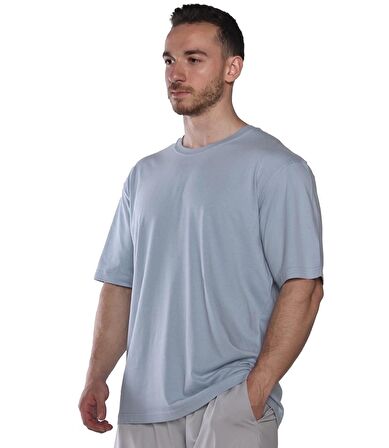 MuscleCloth Washed Oversize T-Shirt Açık Mavi