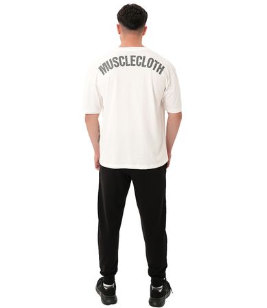 MuscleCloth Washed Oversize T-Shirt Kırık Beyaz