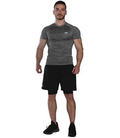 MuscleCloth Pro Stretch Kısa Kollu T-Shirt Füme