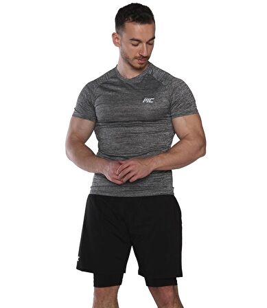 MuscleCloth Pro Stretch Kısa Kollu T-Shirt Füme