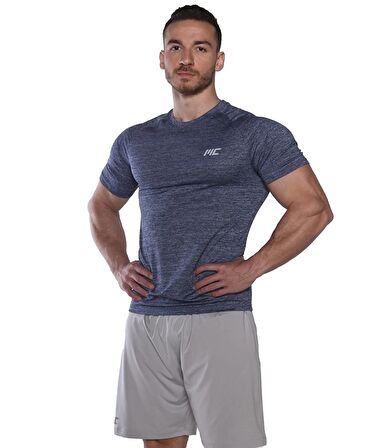 MuscleCloth Pro Stretch Kısa Kollu T-Shirt Lacivert