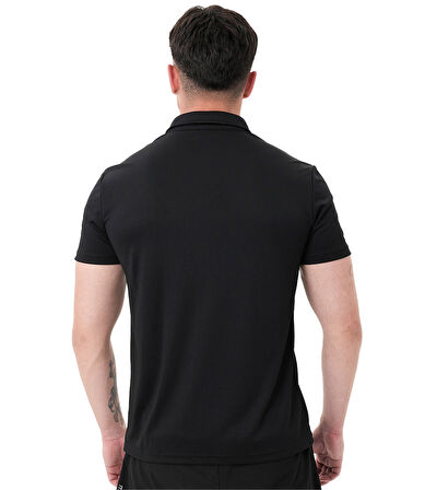 MuscleCloth Tech Polo Yaka T-Shirt Siyah