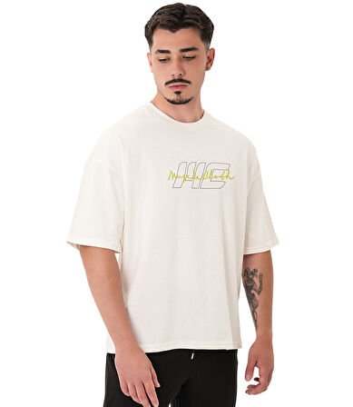 MuscleCloth Icon Heavyweight Oversize T-Shirt Kırık Beyaz