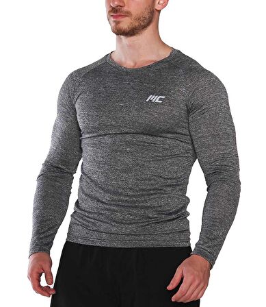 MuscleCloth Pro Stretch Uzun Kollu T-Shirt Füme