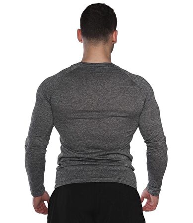 MuscleCloth Pro Stretch Uzun Kollu T-Shirt Füme