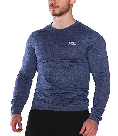 MuscleCloth Pro Stretch Uzun Kollu T-Shirt Lacivert