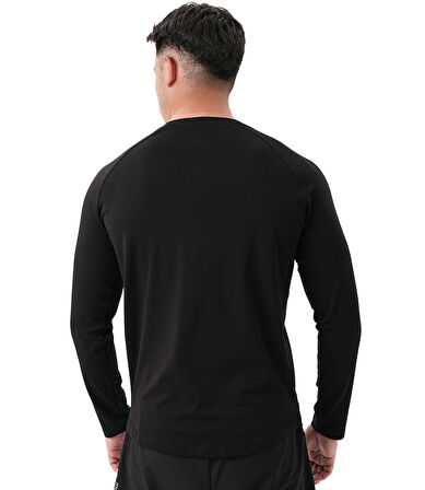 MuscleCloth Elite Reglan Uzun Kollu T-Shirt Siyah