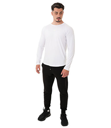 MuscleCloth Elite Reglan Uzun Kollu T-Shirt Beyaz