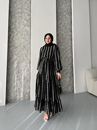 Premium Kalite Brode Güpür Detaylı Elbise  