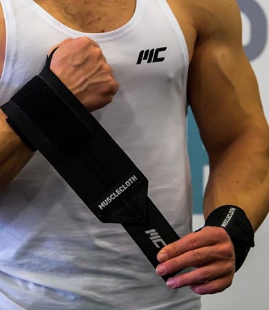 MuscleCloth Pro Wrist Wraps + Pro Knee Wraps Seti Siyah
