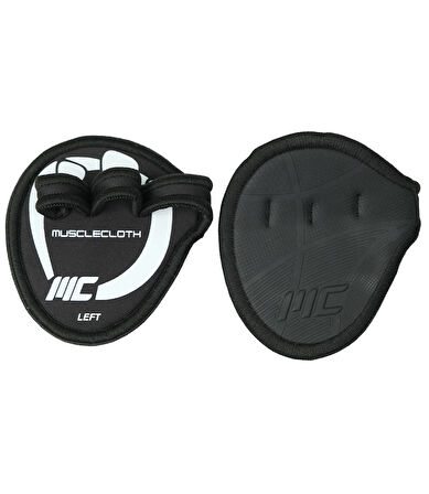 MuscleCloth Grip Pads Fitness Eldiveni Siyah