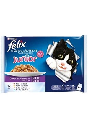 Felix Junior Yavru Kedi Pounch 4x85 Gr 5 Adet Tavuk Ve Sığır Etli