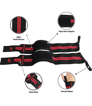 MuscleCloth Pro Wrist Wraps 2'li Paket