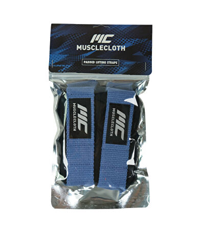 MuscleCloth Padded Lifting Straps Mavi