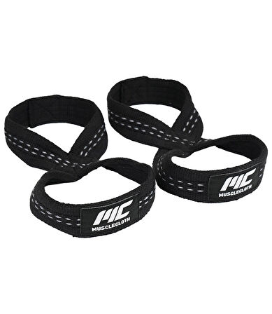 MuscleCloth 8 Loop Lifting Straps Siyah