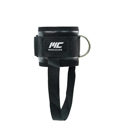 MuscleCloth Deri Padded Ankle Cuff Taban Destekli Tekli Paket Siyah