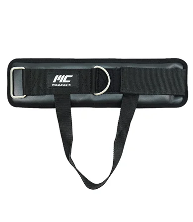 MuscleCloth Deri Padded Ankle Cuff Taban Destekli Tekli Paket Siyah