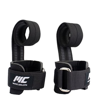 MuscleCloth Big Grip Pro Lifting Straps + Pro Wrist Wraps Seti Siyah