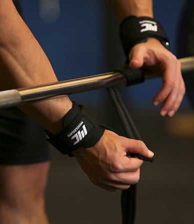 MuscleCloth Big Grip Pro Lifting Straps + Pro Wrist Wraps Seti Siyah