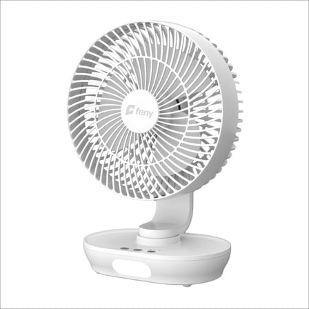 FENY FN-F88, Oscilla+, BEYAZ,  3 Kademeli Hız, 150 Derece Otomatik Salınım, 8" Kanat, Masaüstü, Gece Lambası, Dahili 3000mAh Bataryalı, Type-C Şarj Girişli, Vantilatör