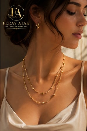 Feray Atak Collection Çelik Top Zincir Kolye