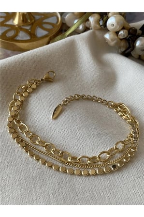 Feray Atak Collection Vıp 14K Üçlü Zincir Bileklik