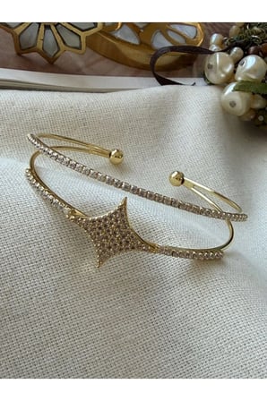 Feray Atak Collection Ikili Görünümlü Shine Açık Kelepçe