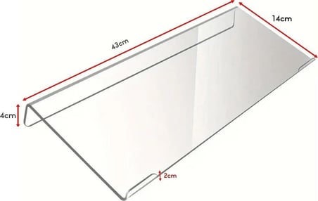 Ferizli Reklam Bilgisayar Klavye Yükseltici Pleksi 14 x 43CM - Siyah ve Şeffaf