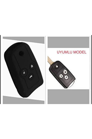 Civic Accord Crv Silikon Anahtar Kılıfı Siyah Renk