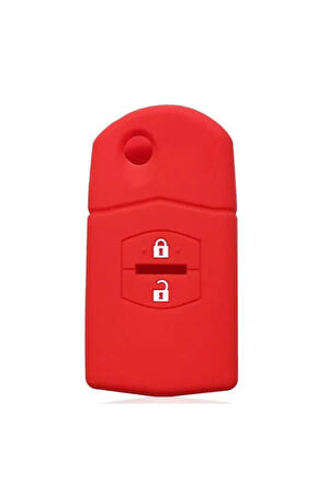Mazda 2 3 5 6 Uyumlu 2 Tuşlu Silikon Anahtar Koruma Kılıfı Kırmızı Renk