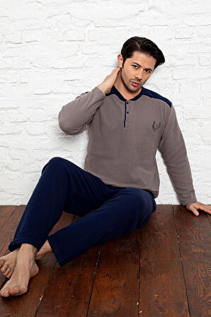 Nisanca Kışlık Erkek Polar Pijama Takımı - Sıcak Tutan Pijama