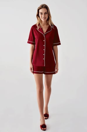 Freshness 324 Kadın 4'Lü Sabahlıklı Şorlu Pijama Takımı