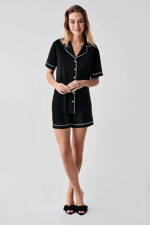 Freshness 324 Kadın 4'Lü Sabahlıklı Şorlu Pijama Takımı